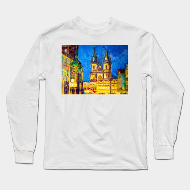 Old Prague Long Sleeve T-Shirt by NataliaShchip